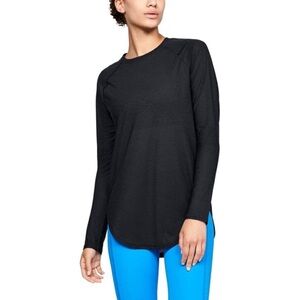 Under Armour - Women's Lightweight Casual Athletic Simple Black Long Sleeve Top